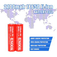 Batterie cylindrique lithium-ion ternaire rechargeable Enook 18650 2100mAh 50A 3.7V 3.6V (INR18650) – En stock aux États-Unis et en Europe
