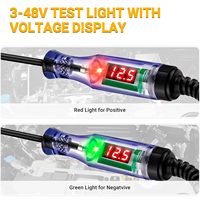 Testeur de circuit automobile numérique LED 3-48V, testeur de tension de circuit automobile, testeur de lumière LED automobile