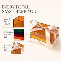 Boîte cadeau en acrylique avec ruban, mini boîte transparente pour dragées de fête, 5 couleurs, pour mariage, fête prénatale, anniversaire, souvenir