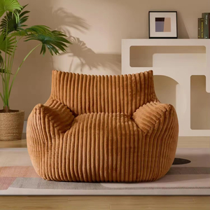 Dark Grey Modern Fabric Apartment Mall Hotel Living Room Comfy <b>Reading</b> Bean Bag Chair with Ottoman - Product Image 3