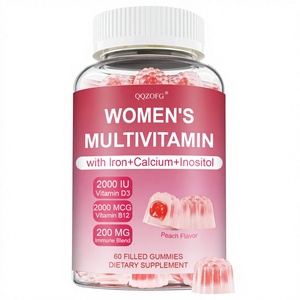 LDJ Produttore OEM di Caramelle Gommose Multivitaminiche per Donne con Vitamine A, C, D3, Complesso B, Calcio, Ferro, Zinco e Inositolo per la Salute Ormonale e Immunitaria - Product Image 1