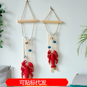 Mediterranean Macrame Wall Hanging With Crab And Fish Net Decor For Commercial <b>Space</b> <b>Decoration</b> 2Pcs - Product Image 5