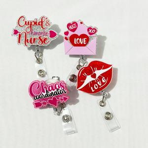 Hình Trái Tim Y Tá Y Tế Phụ Kiện ID Tên Chủ Thẻ Có Thể Thu Vào Huy Hiệu Reel Huy Hiệu Chủ Với Alligator <span class=keywords><strong>Clip</strong></span> - Product Image 4
