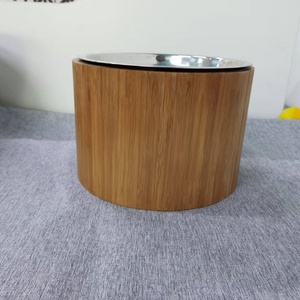 Bol pour chien en bois et métal, style classique moderne, impression de logo <span class=keywords><strong>personnalisée</strong></span>, écologique, bol d'alimentation durable pour animaux de compagnie - Product Image 3