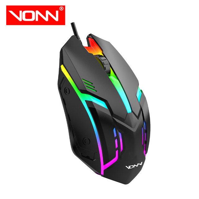 Customizable V1 Ergonomic USB Wired Gaming Mouse Optical LED Lighting 1200DPI 3D Mouse for PC Computer