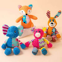 Jouets pour chiens de luxe écologiques en peluche de maïs, couineurs intégrés, formes d'éléphant et de renard, jouets à mâcher pour le nettoyage des dents, usage quotidien