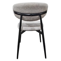 Chaise de salle à manger moderne personnalisable, couleur grise nordique, tissu, pieds en métal noir, chaise de café, chaise de salle à manger