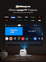 Mini-projecteur LCD certifié Google TV P20 GTV 2 Go 8 Go Android 13 Prise en charge 4K Prêt pour la 3D WiFi 6 BT5.2 Stéréo HIFI Portable 500