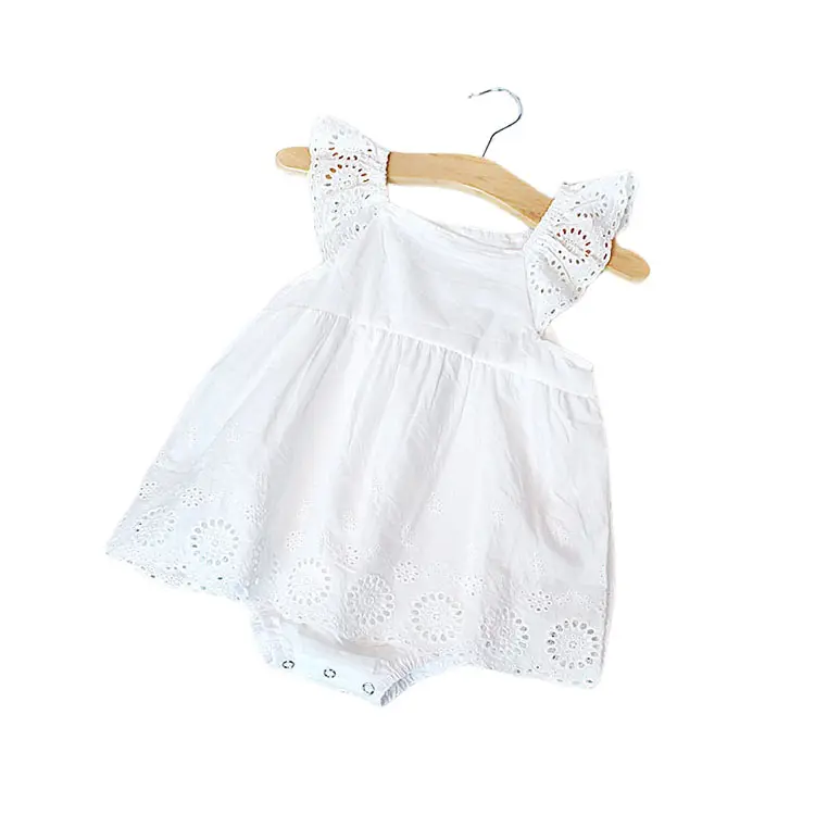 Zomer Baby Kruipen Kleding Voor Verjaardagsfeestje Trouwjurk Met Witte Katoenen Jurken