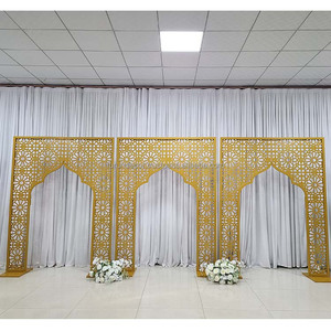 Furun ซุ้มโลหะลายดอกไม้สุดหรูฉากหลังแกะสลักซุ้มแต่งงานสำหรับตกแต่งงานปาร์ตี้ - Product Image 5
