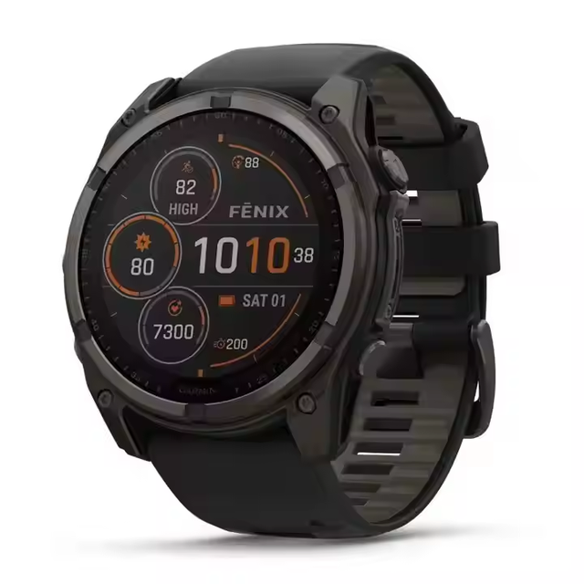 Fenix 8 Smartwatch AMOLED Display 4G GPS Fitness Tracker Alarm Clock Touchscreen Carbon Fiber Case Rubber Band 3 ATM Waterproof
