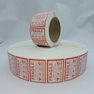 custom red <b>color</b> fragile warning packaging label for carton - Product Image 2