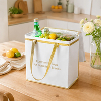 Sac isotherme réutilisable OEM en gros de haute qualité 40x40x45cm, doublure en feuille non tissée, sac fourre-tout pliable pour les courses