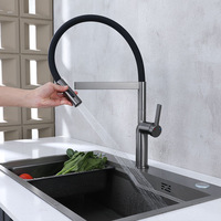 Robinet de cuisine moderne et flexible en acier inoxydable