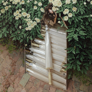 Parasol en papier blanc pour adultes, parapluie à dessiner soi-même pour décorations de mariage, ouverture manuelle facile, accessoires photo populaires, artisanat - Product Image 3