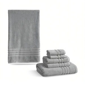 Ensemble de serviettes de bain Db, 6 pièces, en coton antimicrobien, couleur unie, rectangulaires, tissées, pour adultes - Product Image 1