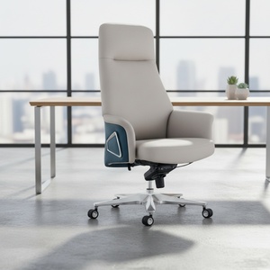 Silla de Oficina Ejecutiva de Cuero Marrón Claro con Respaldo Alto a Precio Económico - Product Image 1