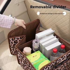 Organisateur de <span class=keywords><strong>coffre</strong></span> de voiture pliable multifonctionnel à imprimé léopard transfrontalier avec tissu Oxford - Product Image 3