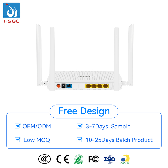 HSGQ-X400AXF Ax3000 Wifi 6 Router Onu Xpon Dual Band Xpon Wifi 6 Ont Gpon Fiber Optic Equipment