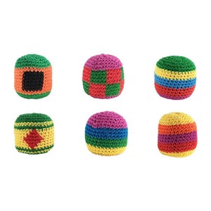 Ballons Hacky Sack en crochet faits à la main, tissés, couleurs assorties, pour jonglage et entraînement sportif, vente en gros - Product Image 4