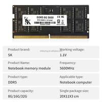 RAM DDR5 8 Go 5600 MHz 1,1 V ECC pour PC portable de jeu, directement de l'usine, 8 Go/16 Go/32 Go en stock pour mini-PC