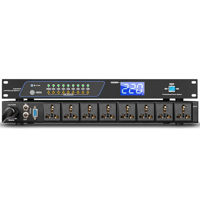 DT68 Professional Intelligent 8-Channel Power Sequence Controller Metal Shell for Events Concerts Dj Club Bar