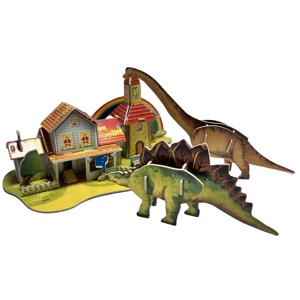 Bộ đồ chơi xếp hình cho trẻ em, đồ chơi xếp hình động vật và khủng long bằng nhựa tự làm, trò chơi trên bảng giấy dành cho bé trai và bé gái, bộ quà tặng - Product Image 1