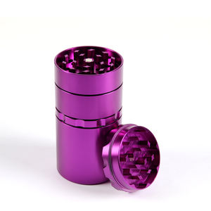 Broyeur d'herbes à 5 couches en alliage d'aluminium de haute qualité 50mm Logo personnalisé de style de luxe pour accessoires fumeurs Broyeur de boîte de rangement - Product Image 3