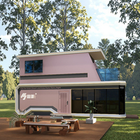 Cottage conteneur moderne de luxe en acier à double pont Villa préfabriquée pour hôtel de vacances et bureau pour maison Cabine Apple Utilisation chez l'habitant