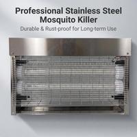 Lámpara Antimosquitos Eléctrica de Acero Inoxidable, Resistente a Arañazos, Impermeable IPX4, Atrapa Insectos, Eliminador de Insectos para el Control de Plagas