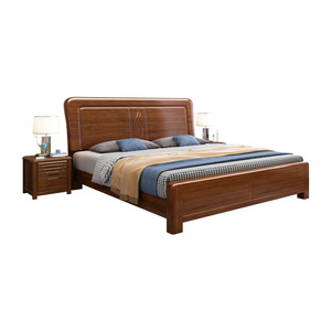 Lit double en bois massif de noyer de style chinois 1,8 m 1,5 m, lit plateforme, mobilier de chambre moderne et minimaliste - Product Image 4