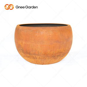 Corrosion Rust Prevention Laser Cut Extra Large <b>Square</b> Corten Steel Outdoor Floor Use Plant <b>Pots</b> Customized Color Minimalist - Product Image 2