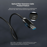 Kabel Serat Optik USB3.1 Male to Male 10Gbps Kompatibel dengan USB3.0/2.0 Kabel Ekstensi Kamera dengan Casing Keras dari Paduan Seng