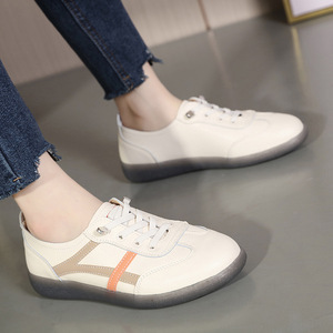 Zapatillas Deportivas de Piel Blanca para Mujer, Estilo Coreano, Suela de Gel Suave, Versátiles, Primavera - Product Image 2