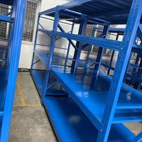 Système d'étagères en acier robuste à 5 niveaux certifié ISO9001, revêtement en poudre, rangement flexible, système d'étagères pour magasins de détail