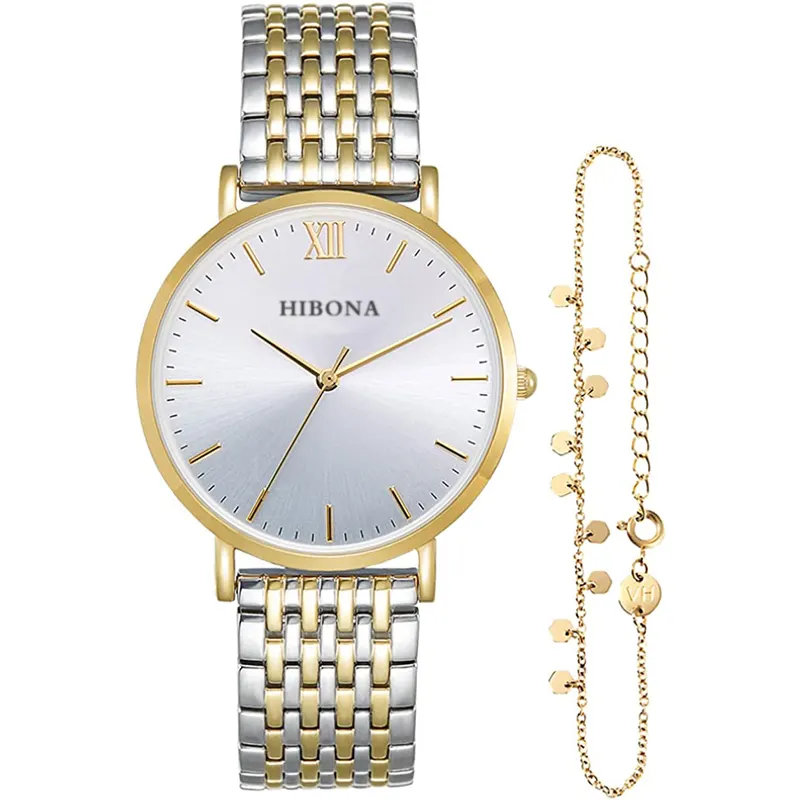 Orologio minimalista di lusso da donna marca il tuo Logo grande orologio da polso in acciaio inossidabile