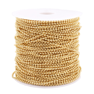 Vente directe d'usine bricolage 316L acier inoxydable 18K PVD plaqué or Anti-ternissement perle chaîne rouleau pour la fabrication de <span class=keywords><strong>bijoux</strong></span> matériel en laiton - Product Image 3