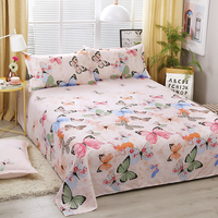 Ensemble de literie imprimé personnalisé avec des feuilles florales, taille Queen King, microfibre anti-boulochage, 4 pièces, imprimé de dessins animés, housse de couette, drap