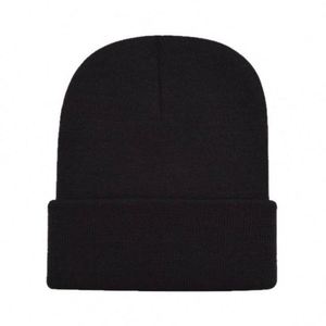 Unisex Wholesale Basic Winter Acrylic Plain <strong>Turn</strong> up Knitted Beanies Hat - Product Image 3