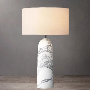 Marble Table Lamp E27 LED Switch <b>Control</b> <b>USB</b> Powered Simple Design Bedroom Living Room - Product Image 1