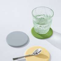 Sous-verre en silicone isolant thermique, design moderne, pour tasses à café, promotionnel pour hôtels, sets de table créatifs, logo personnalisable, rond
