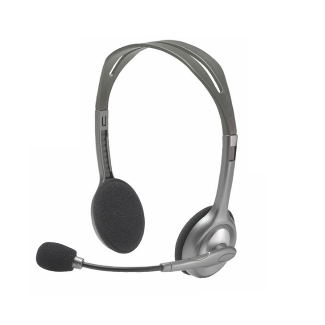 Logitech H110 Wired Stereo Headset Noise Canceling Mic 3.5mm Dual Plug for PC Office Call Center