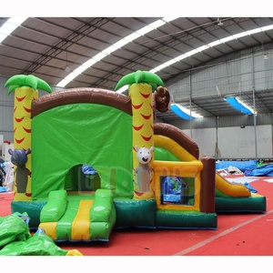 Castillo Inflable con Tobogán de Mono de la Selva Tropical, Brincolín Inflable, Hupfburg Comercial, Casa de Brinco, Moonwalk para Niños - Product Image 3