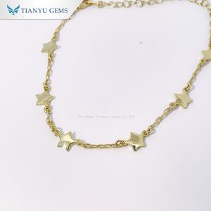 Pulsera de Estrella Dorada con Base de Cobre de Tianyu Gems - Joyería de Estrella con Cadena Delgada Ajustable para Uso Diario - Product Image 2