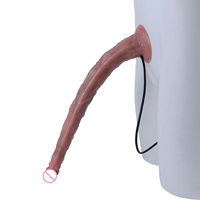 SXXY 35cm XXL Godemiché en silicone à ventouse, toucher doux, avec échelle graduée, jouet de plaisir pour adultes, plug anal compatible caméra HD