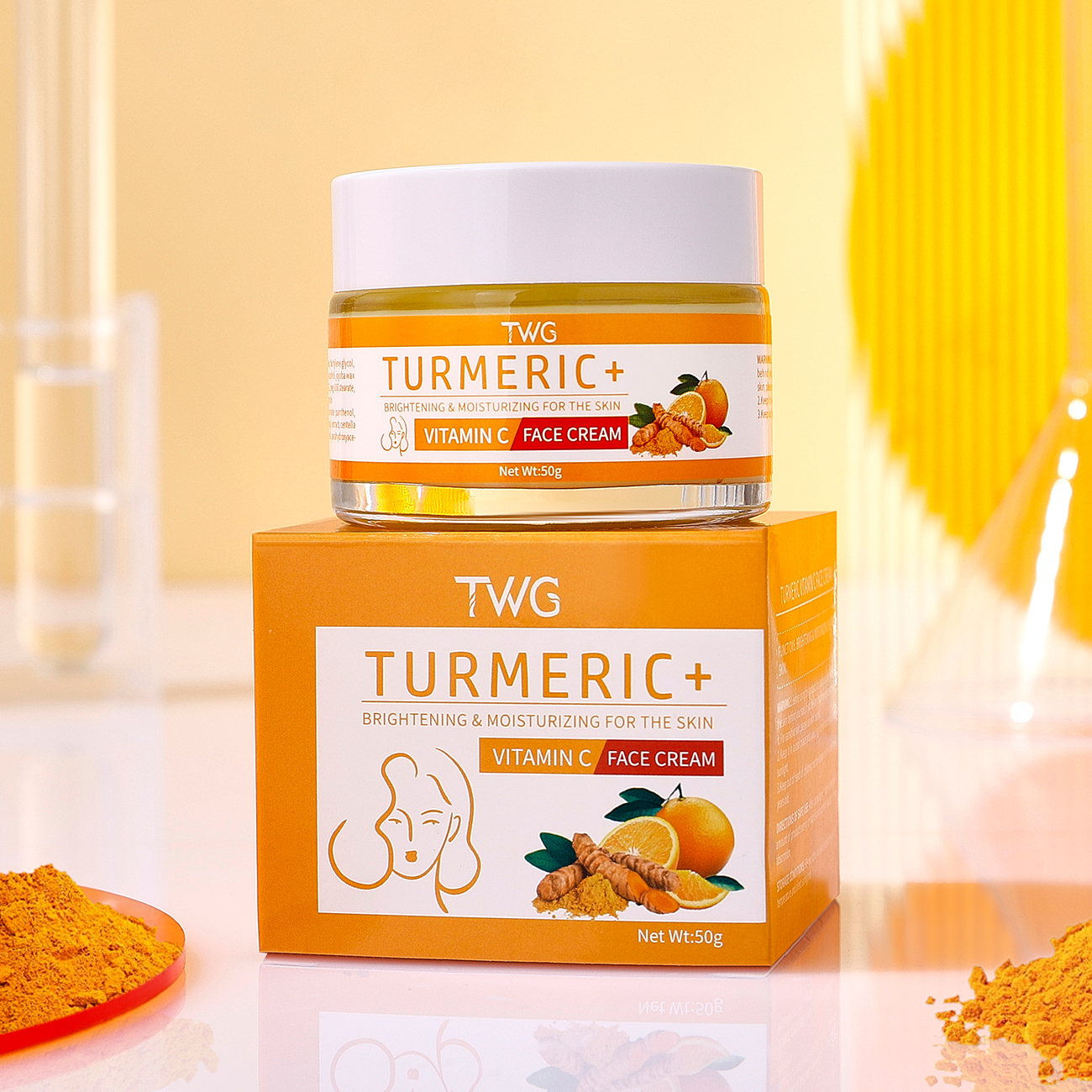 5824 TWG Crème blanchissante pour le visage au curcuma et vitamine C 50 g