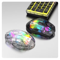 Souris sans fil Viper entièrement transparente 2,4 G, rétroéclairage RGB, 3D, 6 boutons, rechargeable, pour droitier, programmable, capteur optique, jeu