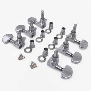 Boutons de guitare en bois à 6 cordes Design universel en métal argenté populaire avec 3 à gauche et 3 à droite - Product Image 6