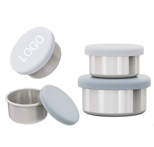 Custom Logo Stainless Steel Food Containers Lunch <b>Box</b> with Silicone Lids Snack Lunch Bento <b>Box</b> Baby Food Jars - Product Image 2