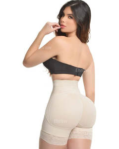 Doble tamaño de cintura alta Push up corto con Bootylicious mejora Shapewear mujeres cuerpo Shaper corsé adelgazamiento vaina vientre plano - Product Image 3